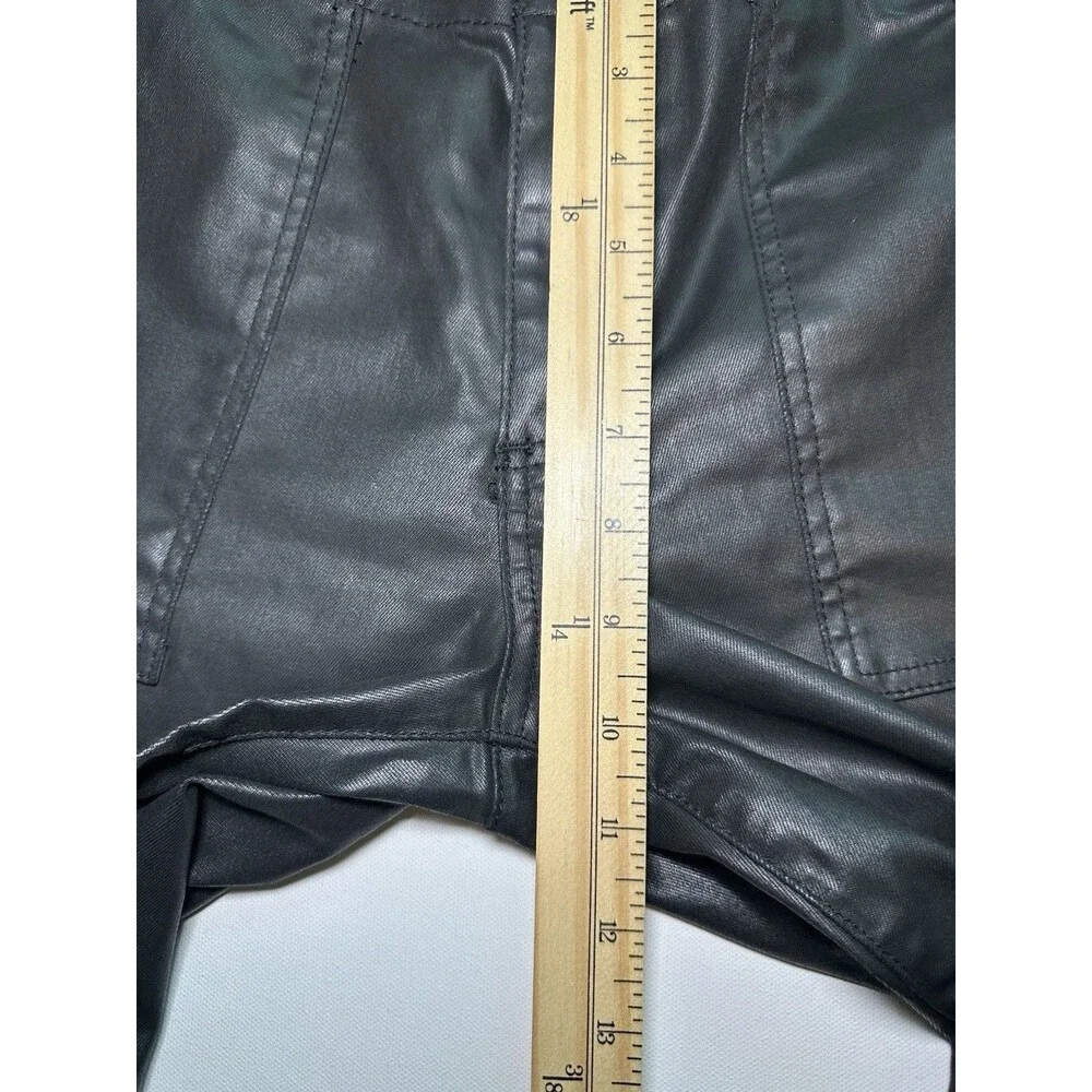 Kut from the Kloth Faux Black‎ Leather Reese Ankle Straight Pants City Women 8